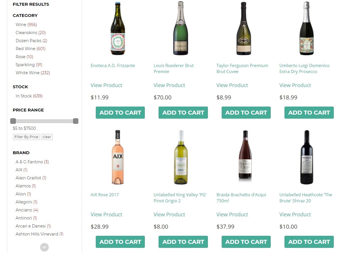 Category filters on a Neto webstore Category filters on a Neto webstore