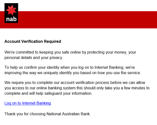 NAB Phishing Scam