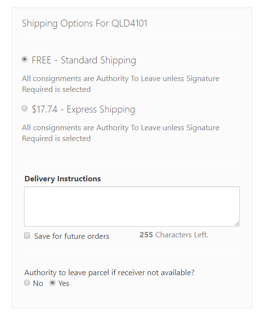 Standard and Express Shipping