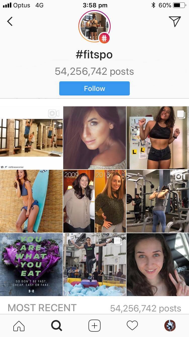 Instagram Fitspo Hashtag