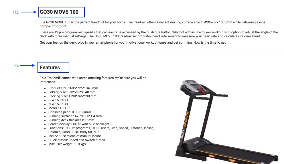 Heading 2 and Heading 3 product page examples Heading 2 and Heading 3 product page examples