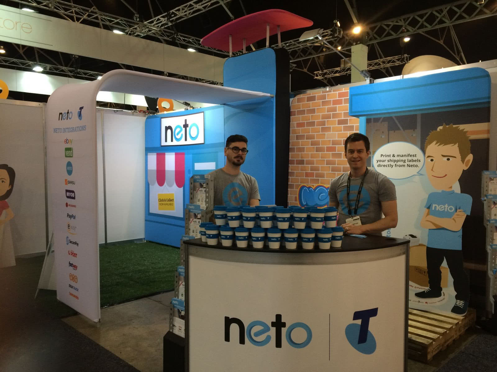 Jesse and Ryan manning the Neto stand at Online Retailer. 