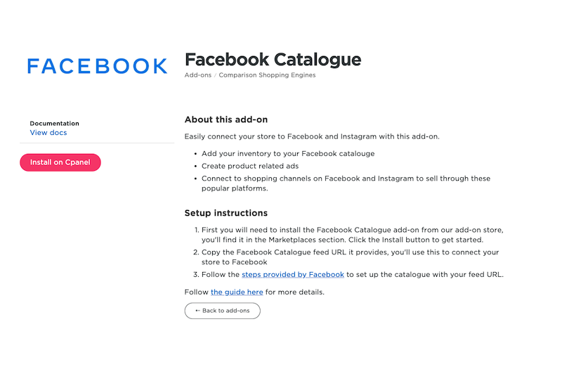 Facebook Catalogue Add-on Facebook Catalogue Add-on