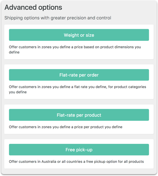 Image for Advanced Shipping Options