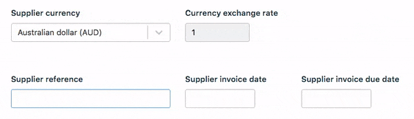 Entering the supplier invoice dates