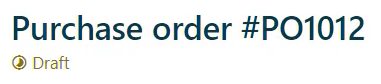 Purchase order draft Purchase order draft